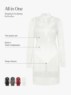 Shapewear 2-in-1 Lace Overlay Sculpting Dress