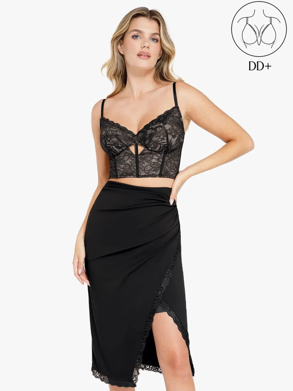 Shapewear Lace Corset Bra or Slimming Midi Wrap Skirt