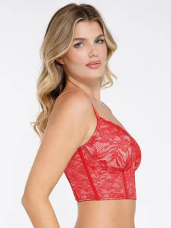Shapewear Lace Corset Top Split Skirt Mesh Cover-Up Set