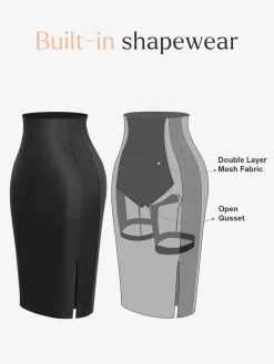 Shapewear Lace Deep-V Neck Bodysuits or Faux Leather Skirts