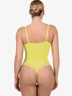 Shapewear Lace Deep V-Neck Sculpting Thong Bodysuit