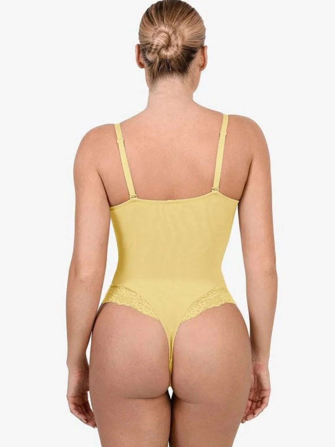 Shapewear Lace Deep V-Neck Sculpting Thong Bodysuit