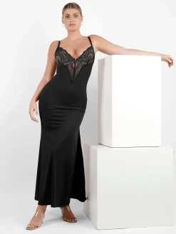 Shapewear Lace Dress Sheer Mesh Cover-Up Set