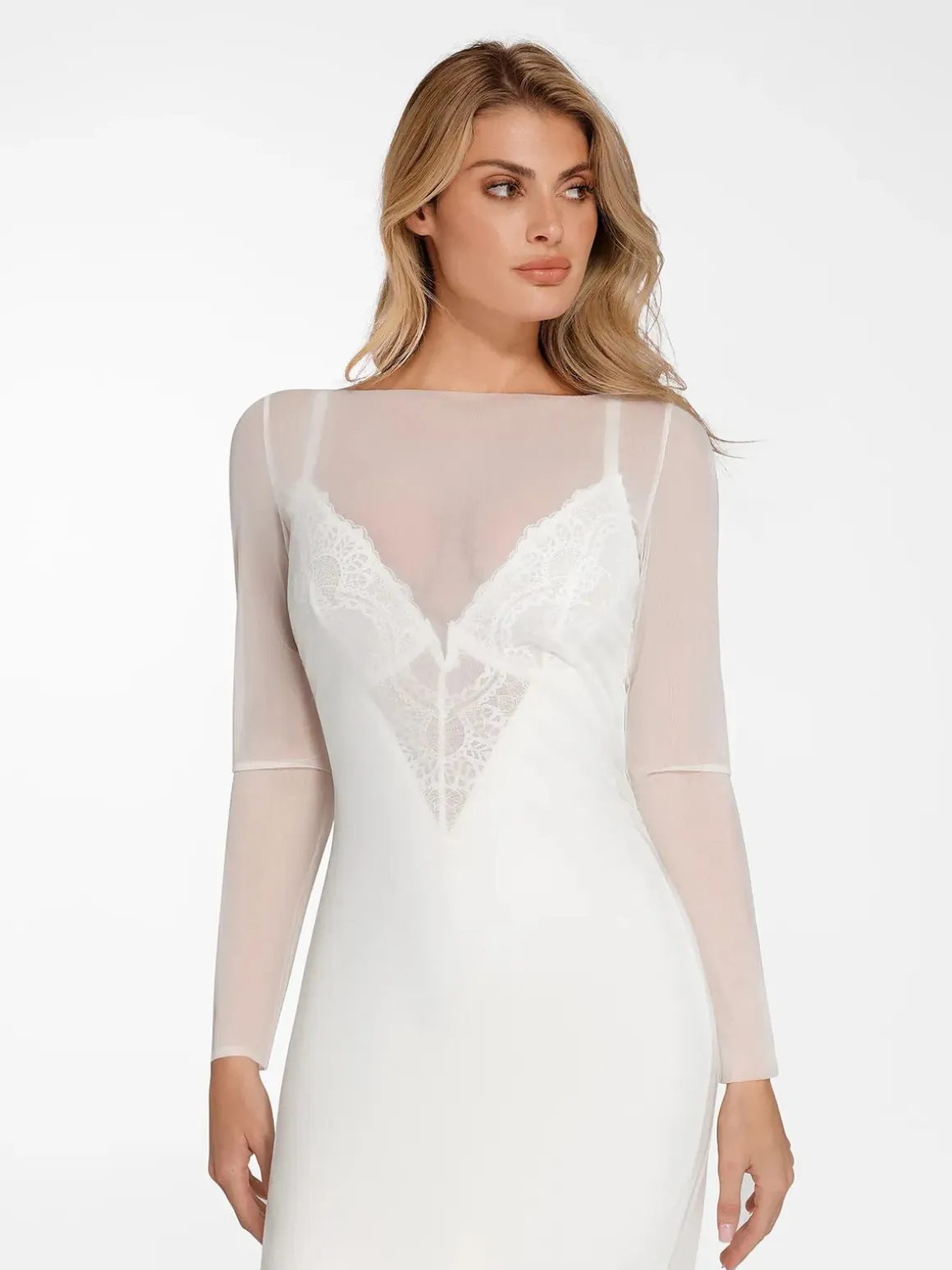 Shapewear Lace Dress Sheer Mesh Cover-Up Set