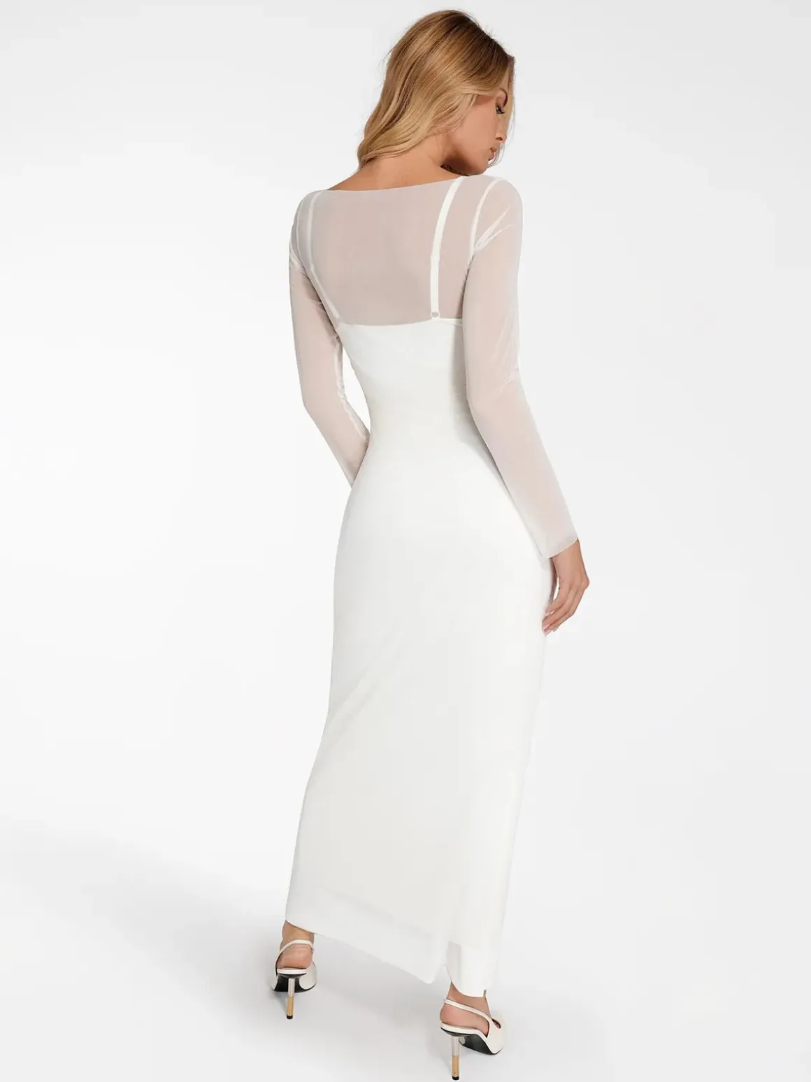 Shapewear Lace Dress Sheer Mesh Cover-Up Set