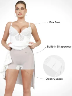 Shapewear Lace Dress Sheer Mesh Cover-Up Set