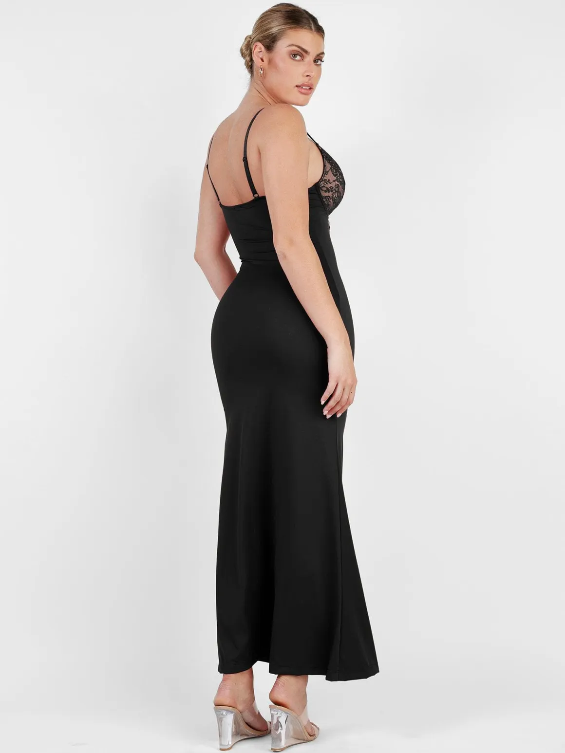 Shapewear Lace Dress Sheer Mesh Cover-Up Set