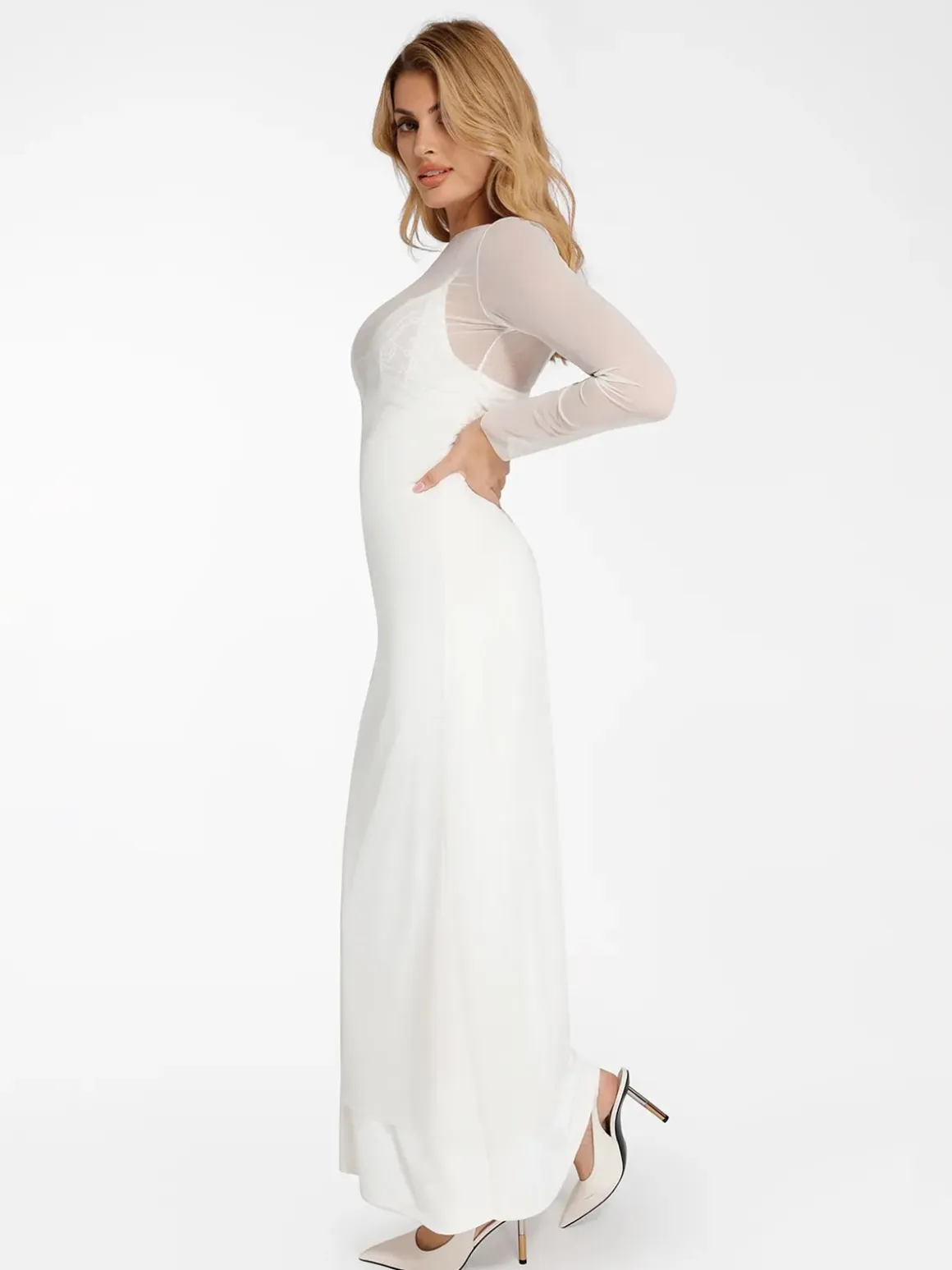 Shapewear Lace Dress Sheer Mesh Cover-Up Set