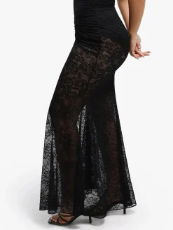 Shapewear Lace Fishtail Coverup Maxi Skirt