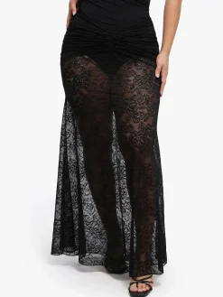 Shapewear Lace Fishtail Coverup Maxi Skirt