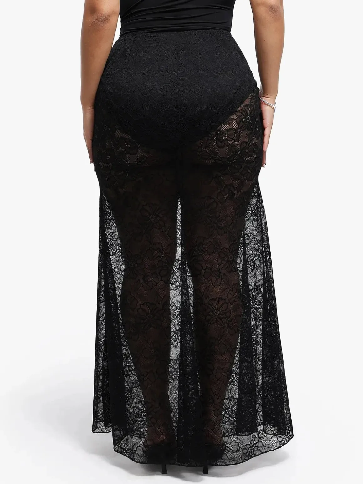 Shapewear Lace Fishtail Coverup Maxi Skirt