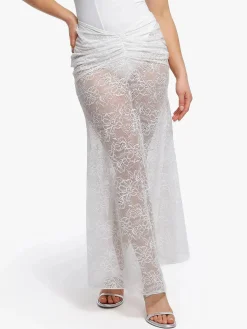 Shapewear Lace Fishtail Coverup Maxi Skirt