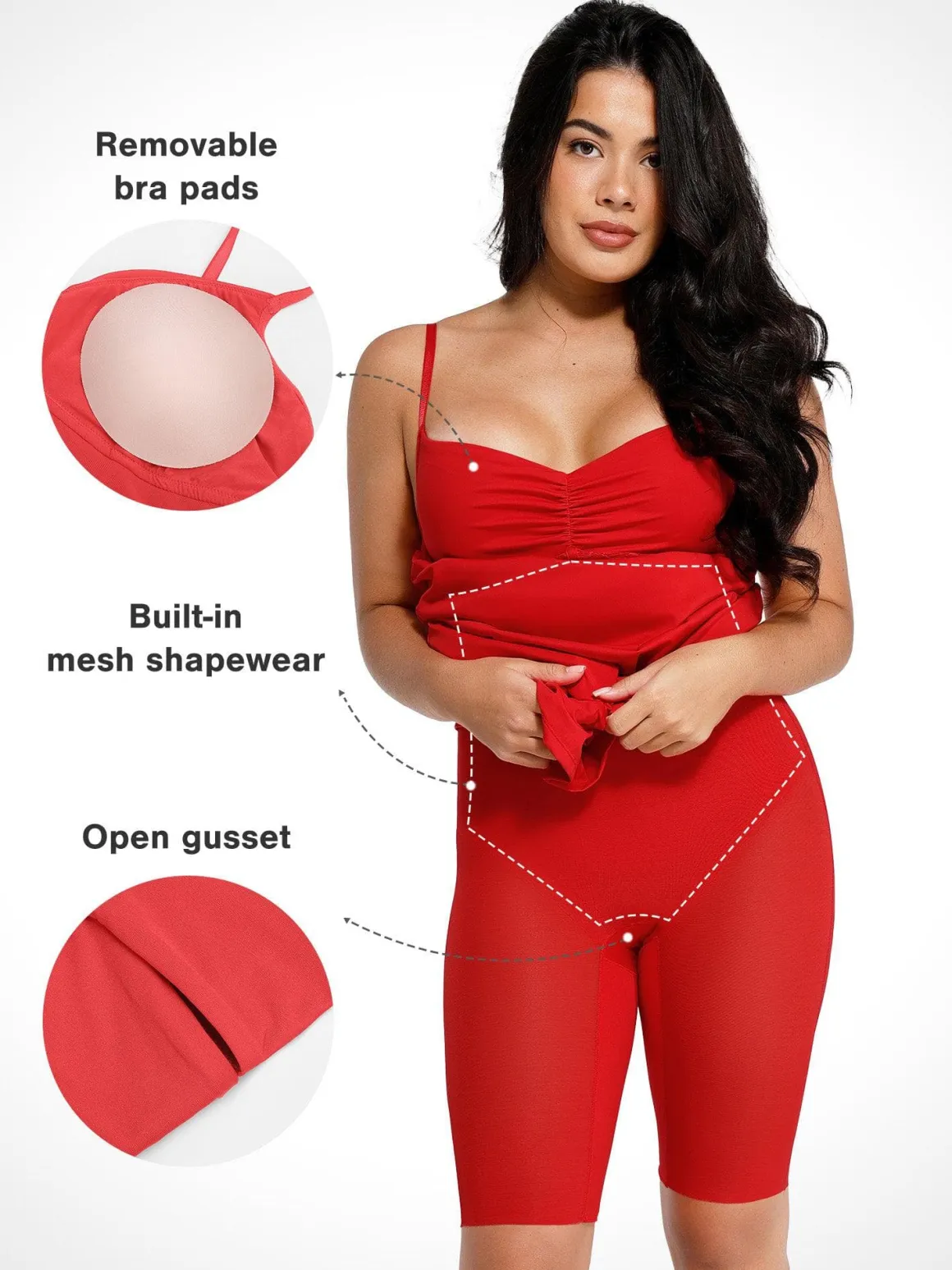 Shapewear Lace Inset Sculpting Mermaid Maxi Slip Dress