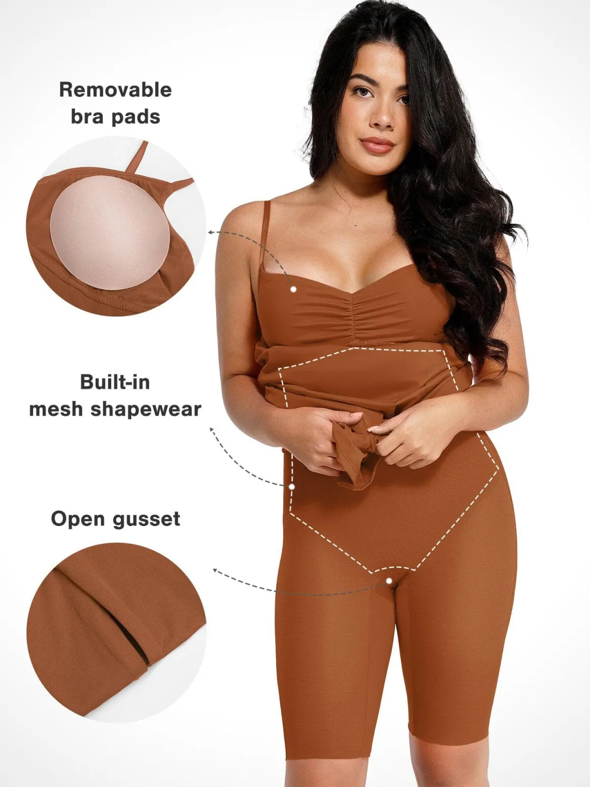 Shapewear Lace Inset Sculpting Mermaid Maxi Slip Dress