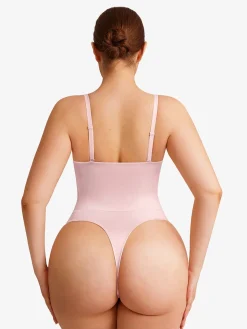 Shapewear Lace-Up Corset Bodysuit with Removable Straps