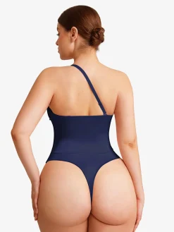 Shapewear Lace-Up Corset Bodysuit with Removable Straps