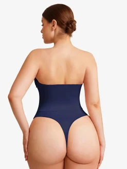 Shapewear Lace-Up Corset Bodysuit with Removable Straps