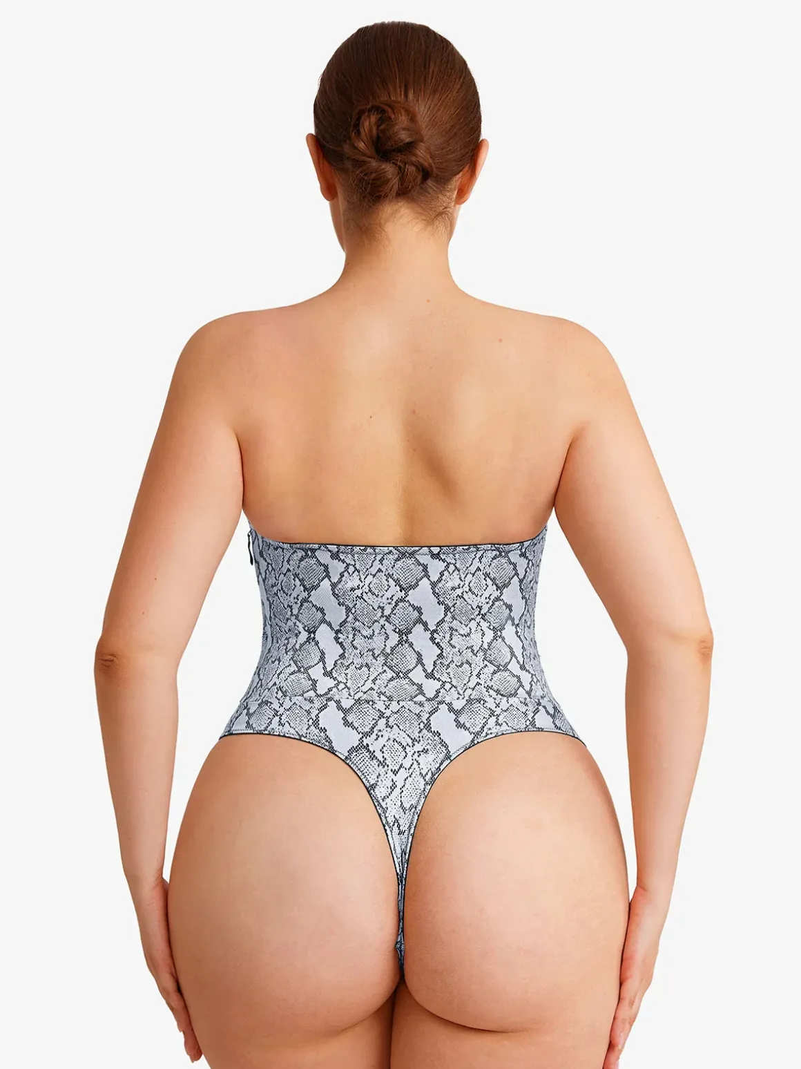 Shapewear Lace-Up Corset Bodysuit with Removable Straps