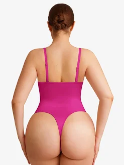 Shapewear Lace-Up Corset Bodysuit with Removable Straps