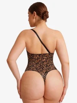 Shapewear Lace-Up Corset Bodysuit with Removable Straps