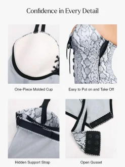 Shapewear Lace-Up Corset Bodysuit with Removable Straps