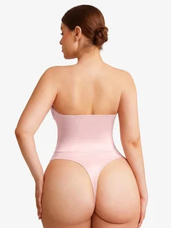 Shapewear Lace-Up Corset Bodysuit with Removable Straps