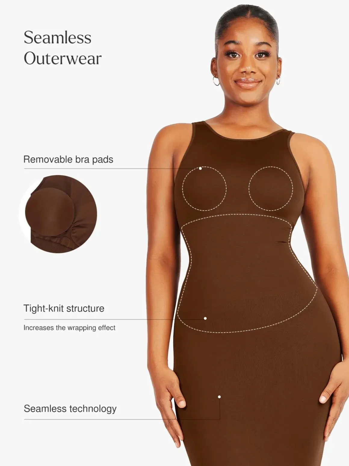 Shapewear Large U-Back Snatched Seamless Dress