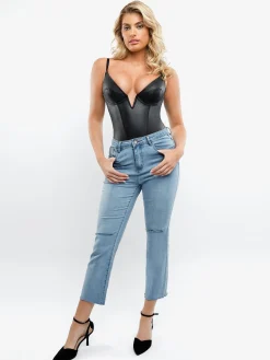 Shapewear Leather Sculpting Bodysuit or Skirt or Legging