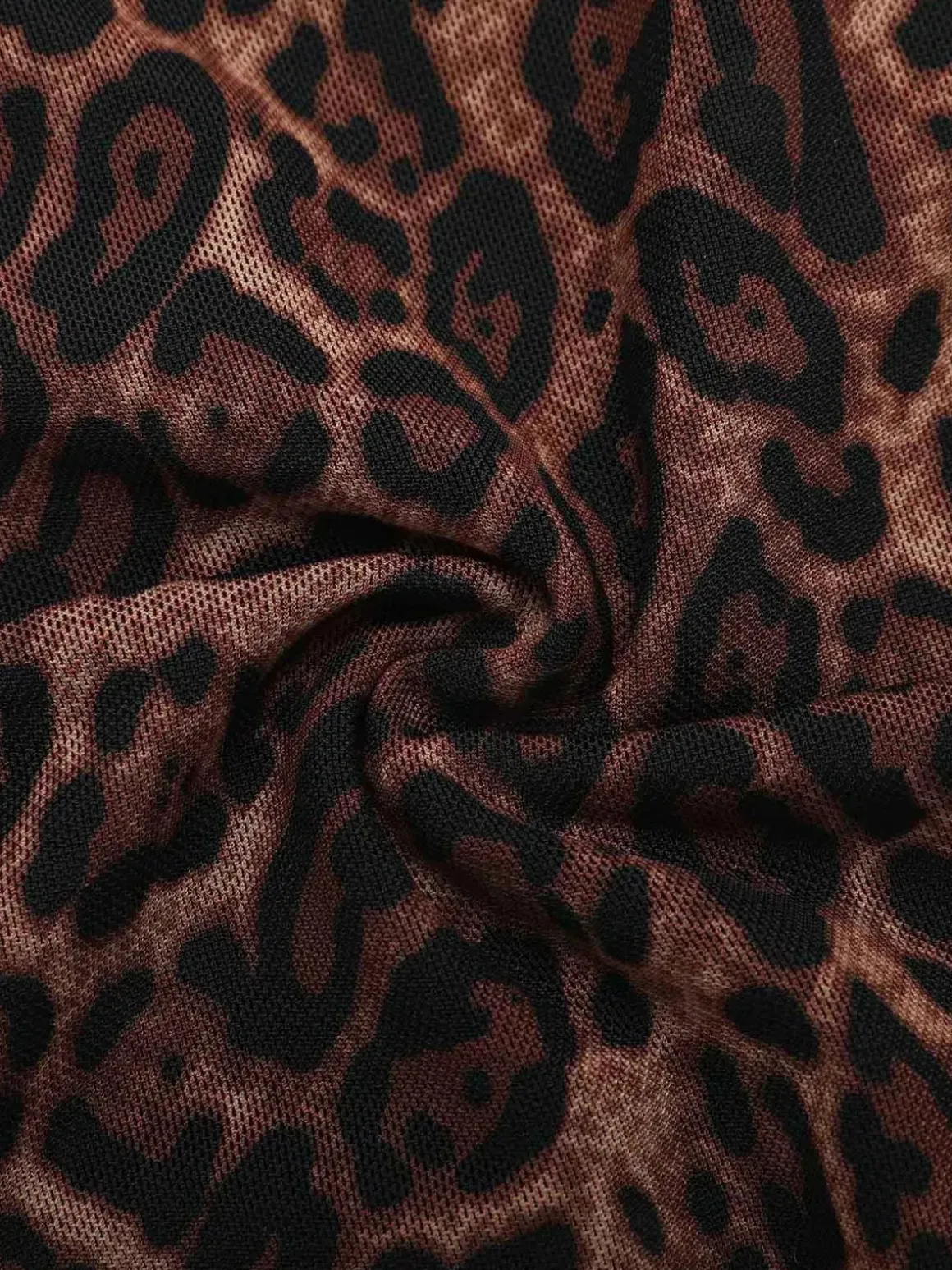 Shapewear Leopard Cowl Neck Halter Tummy Control Bodysuit