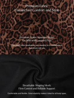 Shapewear Leopard Cowl Neck Halter Tummy Control Bodysuit