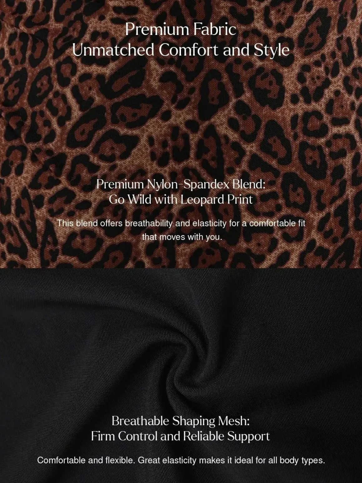 Shapewear Leopard Cowl Neck Halter Tummy Control Bodysuit