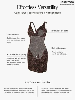 Shapewear Leopard Sculpting Side Slit Mini Dress