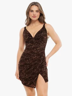 Shapewear Leopard Sculpting Side Slit Mini Dress