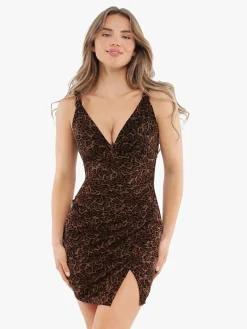 Shapewear Leopard Sculpting Side Slit Mini Dress