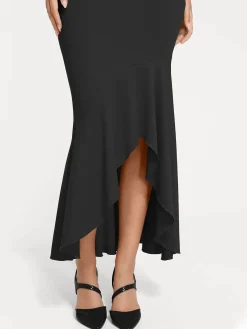 Shapewear Long Sleeve Lace Trim Sculpting Mermaid Maxi Dress