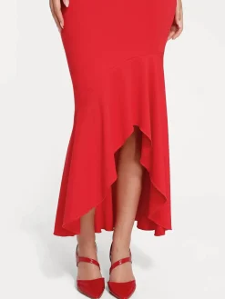 Shapewear Long Sleeve Lace Trim Sculpting Mermaid Maxi Dress