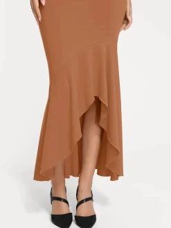 Shapewear Long Sleeve Lace Trim Sculpting Mermaid Maxi Dress