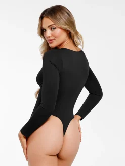 Shapewear Long Sleeve Mesh Inset Tummy Control Bodysuit