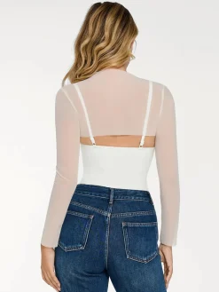 Shapewear Long Sleeve Mesh Shrug Sculpting Bodysuit Set