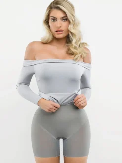 Shapewear Long Sleeve Off-the-Shoulder Bodycon Mini Dress