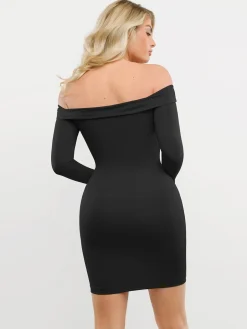 Shapewear Long Sleeve Off-the-Shoulder Bodycon Mini Dress