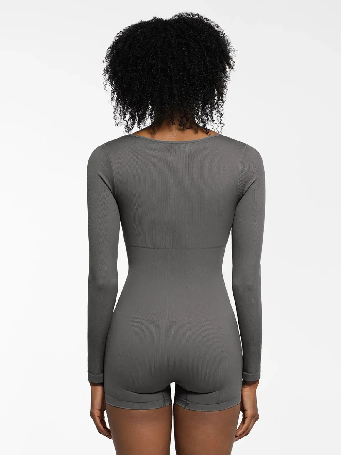 Shapewear Long Sleeve Sweetheart Neck Tummy Control Romper