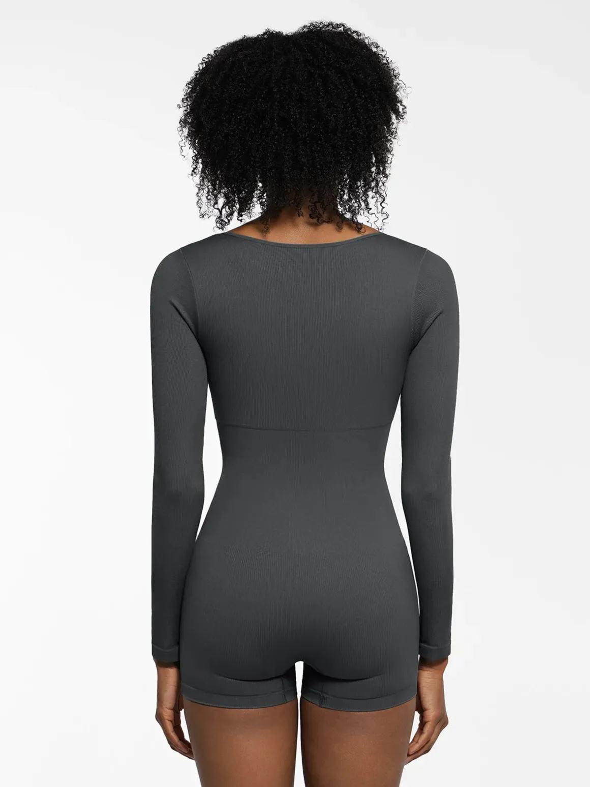 Shapewear Long Sleeve Sweetheart Neck Tummy Control Romper