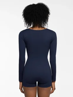Shapewear Long Sleeve Sweetheart Neck Tummy Control Romper