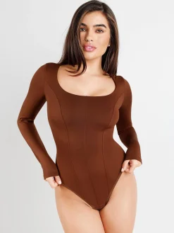 Shapewear Long Sleeve Tummy Control Thong Bodysuit