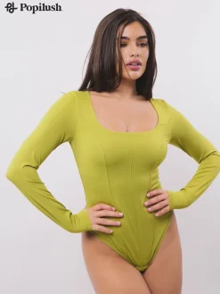 Shapewear Long Sleeve Tummy Control Thong Bodysuit