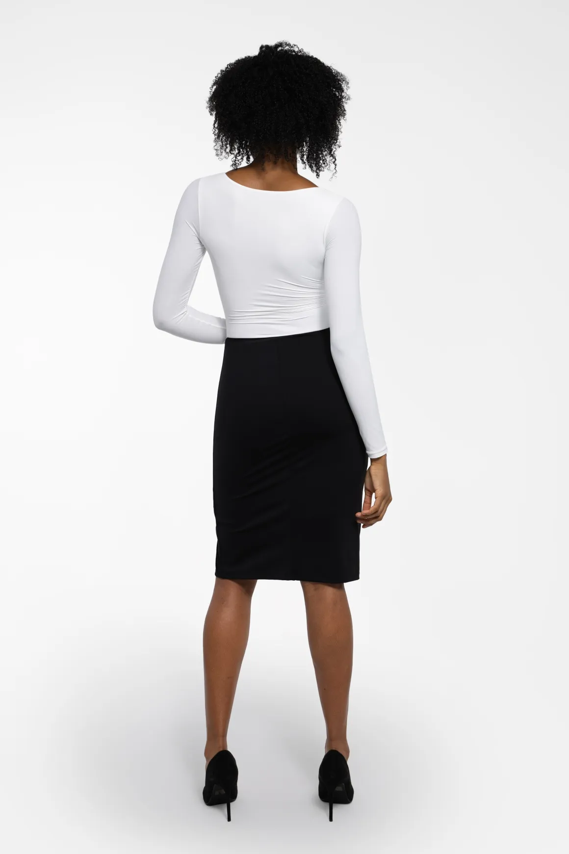 Shapewear Long Sleeve Tummy Control V Neck Bodysuit