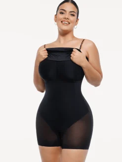 Shapewear Mesh Tummy Control Adjustable Strap Slip Dress