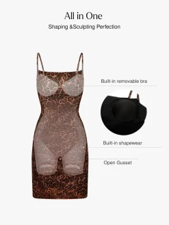 Shapewear Mesh Tummy Control Adjustable Strap Slip Dress