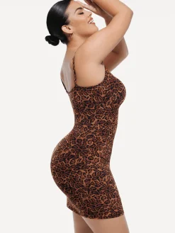 Shapewear Mesh Tummy Control Adjustable Strap Slip Dress